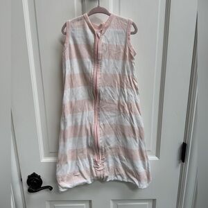 Burt’s Bees Baby 6-12M Medium Girls Pink & White Stripe Baby Sleep Sack